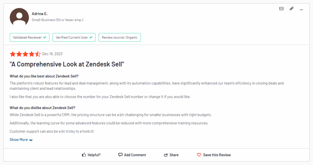 zendesk sell g2