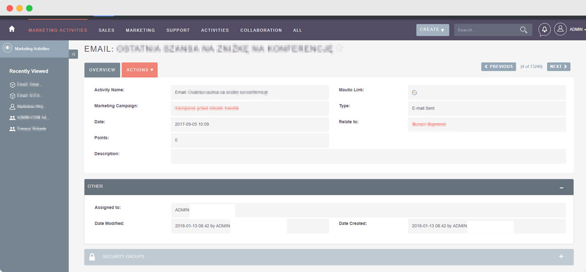 Integracja systemu Suite z systemem marketing automation Mautic